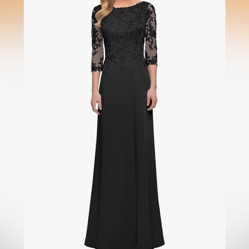 Mother of The Bride Dresses with Sleeve Long Chiffon Lace Formal Evening Gowns